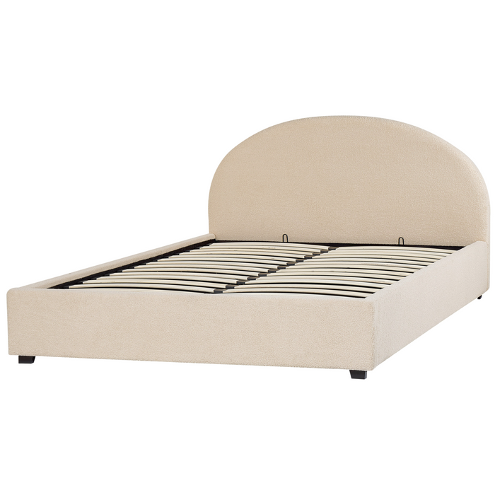 Beliani-VAUCLUSE-Bed met opbergruimte-Beige-140 x 200 cm-Polyester