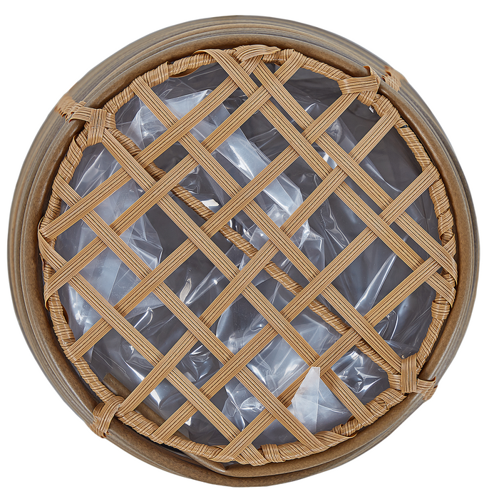 Beliani - SARTI - Bloempot set van 2 - Bruin - PE rotan