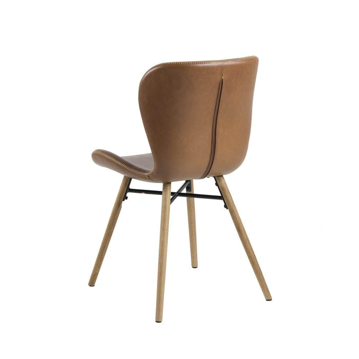 Lisomme Fem Eetkamerstoel Kunstleer Cognac - Zwarte Poten