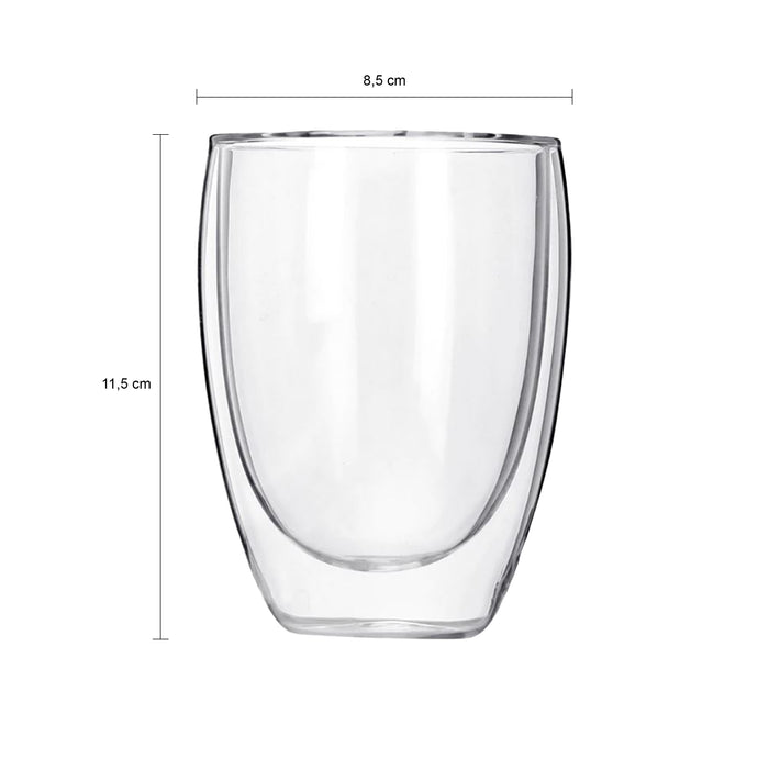 Krumble Koffie glas dubbelwandig 300ml - set van 4