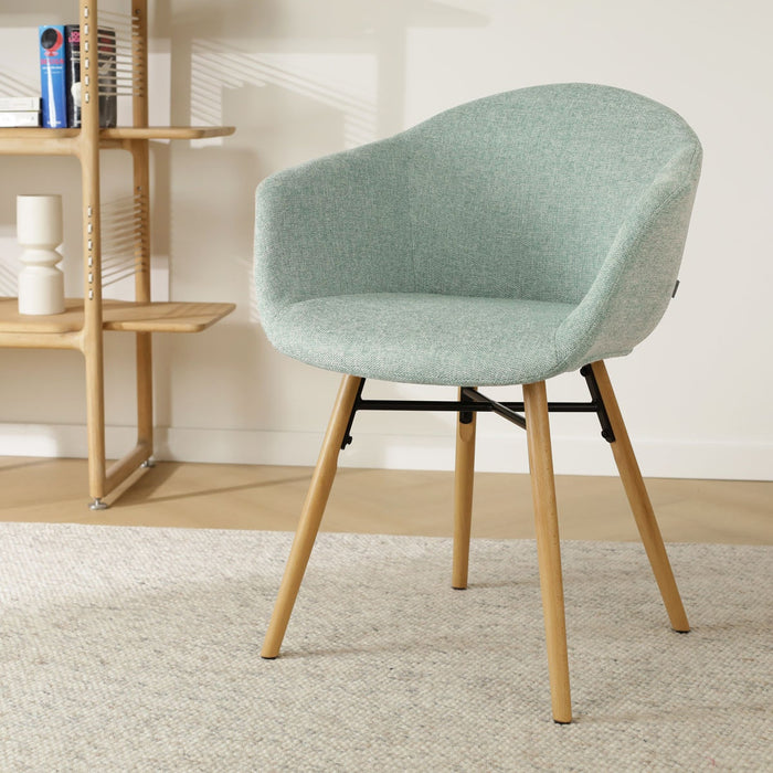 Nolon Nena-Otis Eetkamerstoel Zacht Groen - Armleuning - Stof