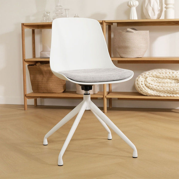 Nolon Nola-Liv Eetkamerstoel Wit - Lichtgrijs - Draaibaar - Wit