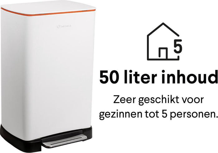 Homra Koniq Prullenbak met pedaal - 30 liter - Wit