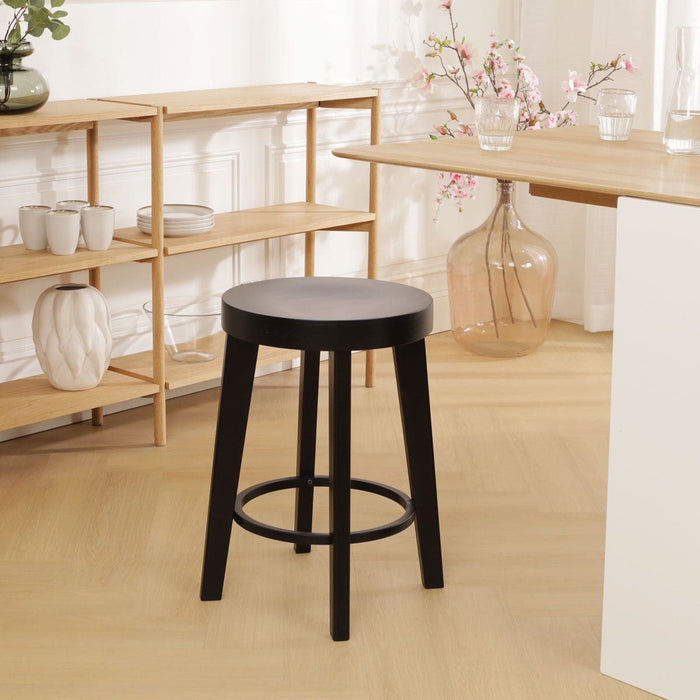 Fameg Fico houten barkruk zwart gebeitst - 61 cm