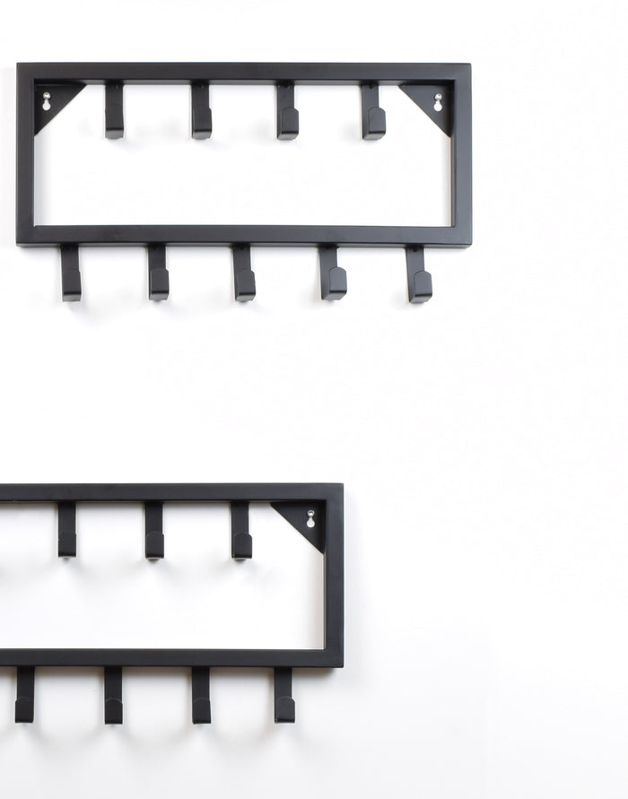LOFT42 Bono Small Kapstok - Zwart – Metaal – 9 haken - 50x26x4