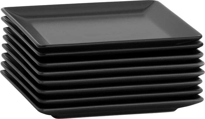 Lite-Body Hermes Gebaksbordjes - Set van 8 stuks - Ø16 cm - Zwart Mat