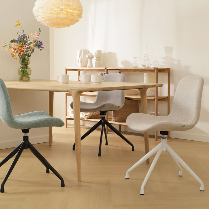 Nolon Nola-Fé Eetkamerstoel Zacht Groen - Draaibaar Wit Onderstel