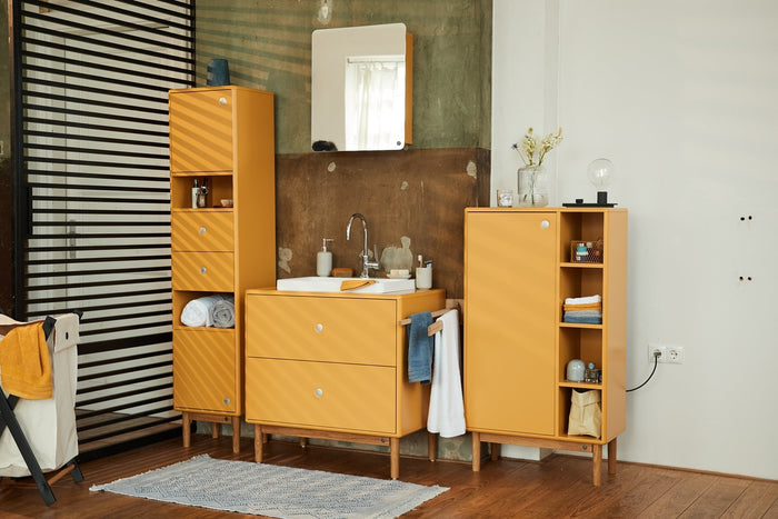 Tenzo Color Bath Badkamerkast met Vakken Mosterd