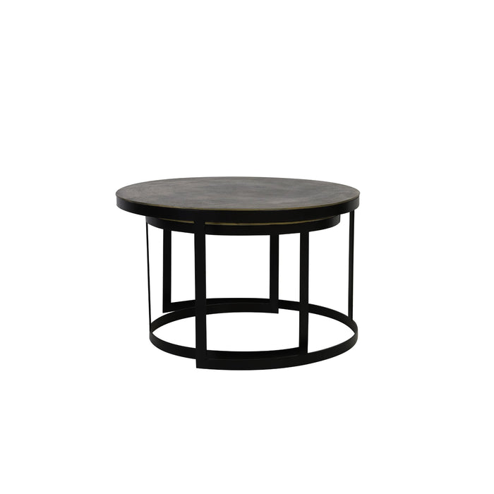 Light&living Salontafel S|2 Ø62x41+Ø76x46 cm TRELO antiek brons-zwart