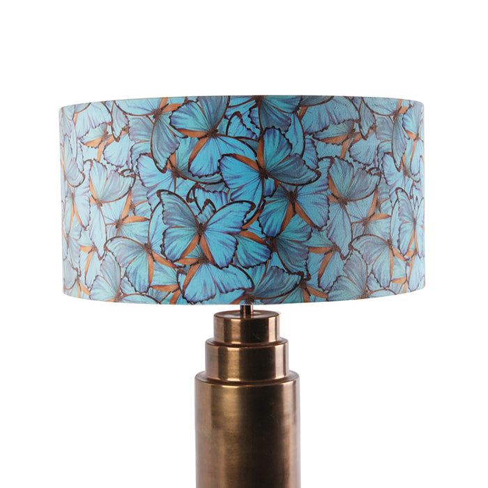 QAZQA Tafellamp brons met velours vlinder kap 50 cm - Bruut