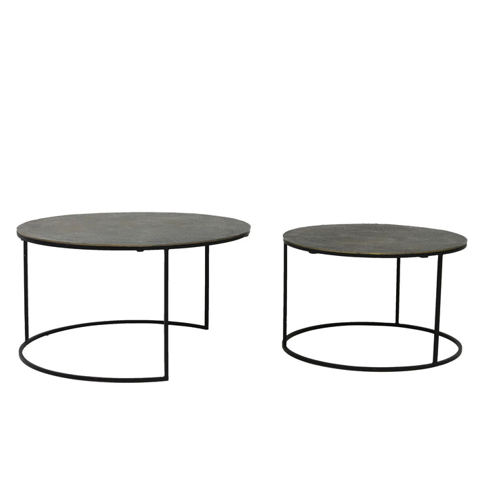 Light&living Salontafel S|2 Ø61x37+Ø76x41 cm RENGO relief antiek brons