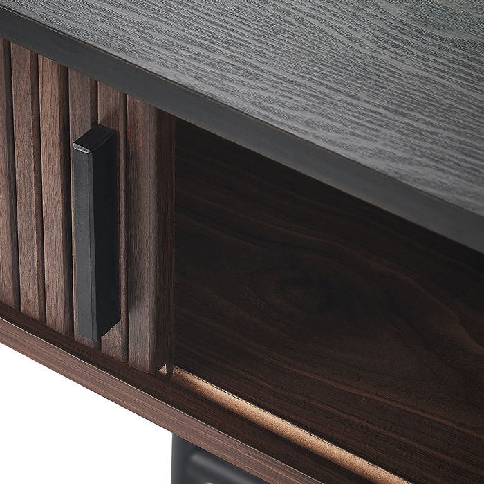 Beliani - JOSE - Consoletafel - Donkere houtkleur - Vezelplaat