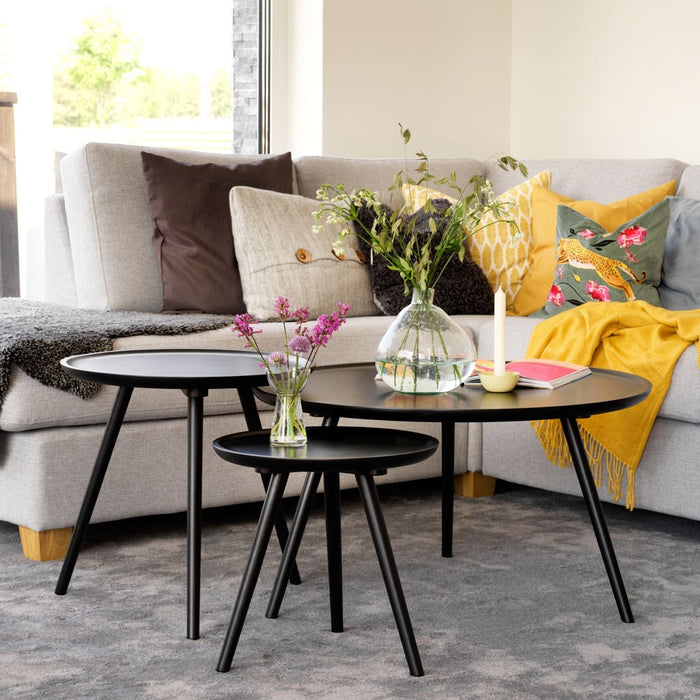 Rowico Home Daisy ronde houten salontafel zwart - Ø80 cm