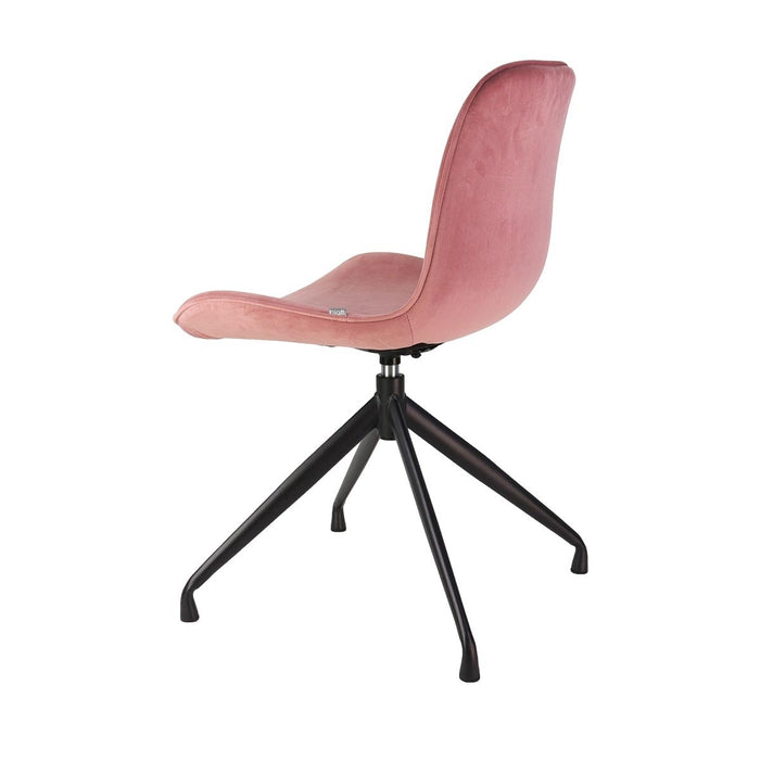 Nolon Nola-Fé draaibare eetkamerstoel velvet roze - zwart onderstel