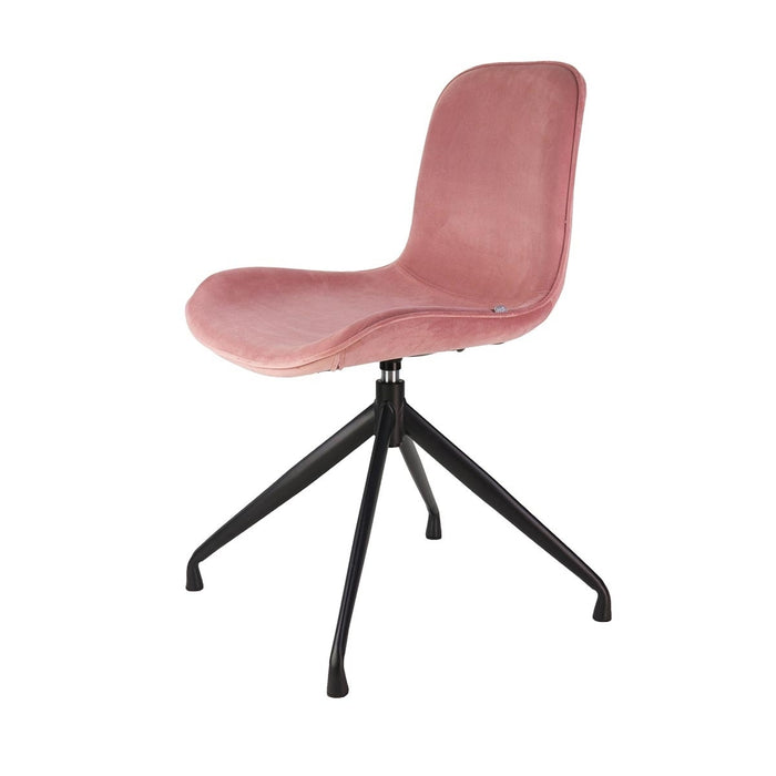 Nolon Nola-Fé draaibare eetkamerstoel velvet roze - zwart onderstel