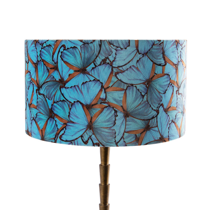 QAZQA Art Deco tafellamp brons velours kap vlinder dessin 35 cm -