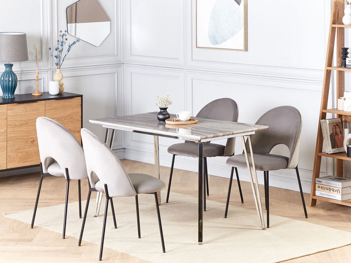 Beliani - GREYTON - Eettafel - Wit - 70 x 120 cm - MDF