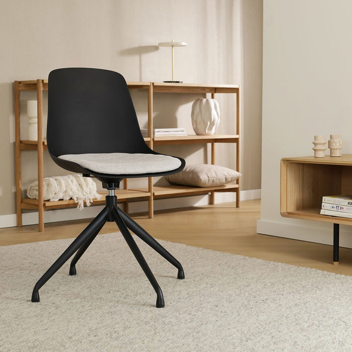 Nolon Nola-Liv Eetkamerstoel Zwart - Beige - Draaibaar - Zwart
