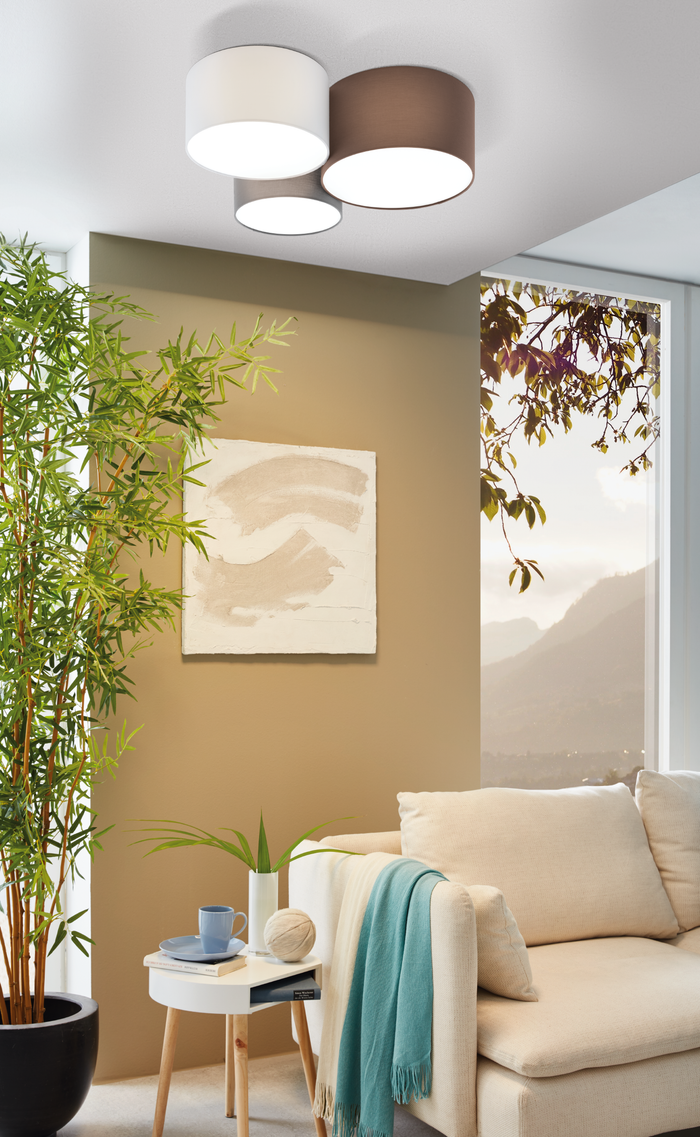 EGLO Pastore Plafondlamp - E27 - 61 cm - Wit|Antraciet|Bruin|Grijs