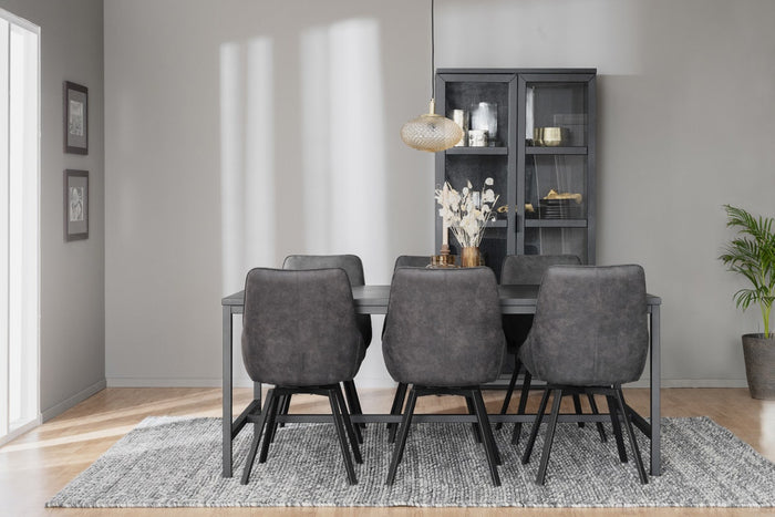 Rowico Home Everett Houten Vitrinekast - H 195 cm - Zwart