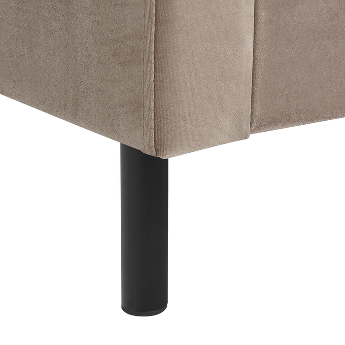 Beliani - VILLETTE - Tweepersoonsbed - Taupe - 180 x 200 cm - Fluweel