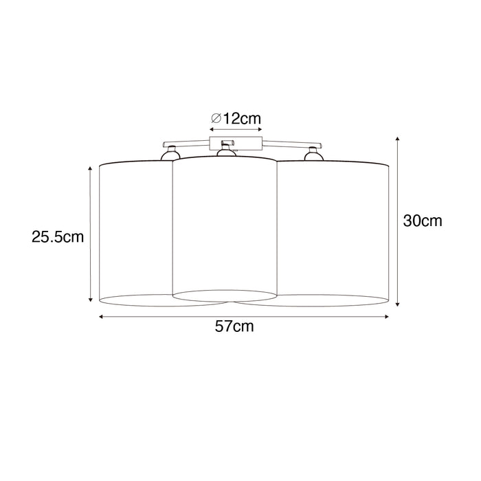 QAZQA Plafondlamp zwart met gouden binnenkant 3-lichts - Multidrum