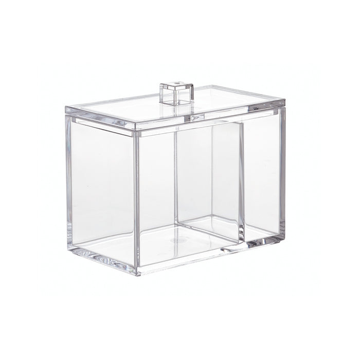 Wattenschijfjes -en Wattenstaafjes Houder, Organizer, 2 Vakken, Transp