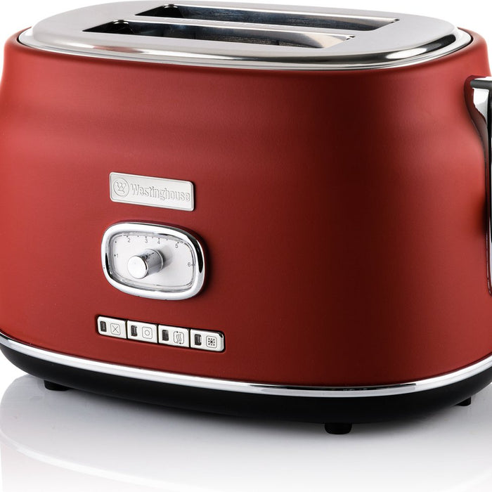 Westinghouse Retro Bundel - Waterkoker + 2 sneden Broodrooster - Rood