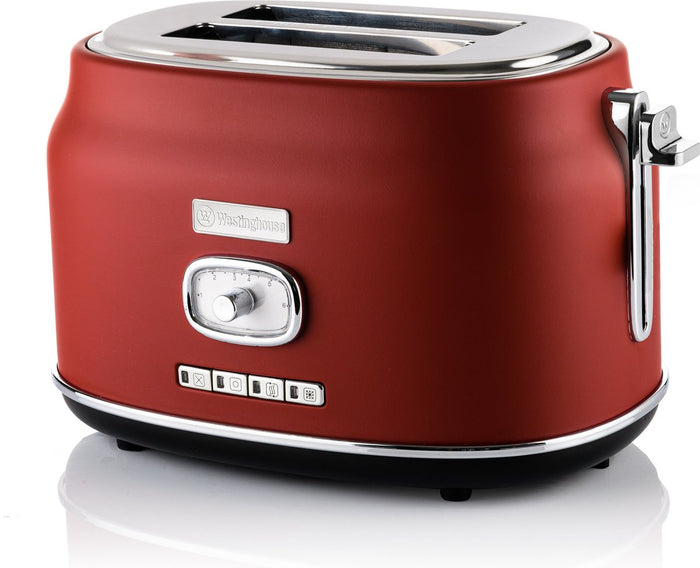 Westinghouse Retro Bundel - Waterkoker + 2 sneden Broodrooster - Rood