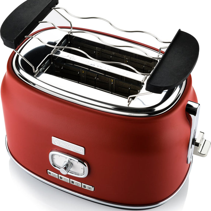 Westinghouse Retro Bundel - Waterkoker + 2 sneden Broodrooster - Rood