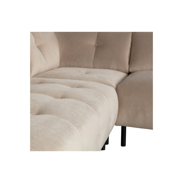 WOOOD Lloyd Hoekbank Rechts - Fluweel - Champagne