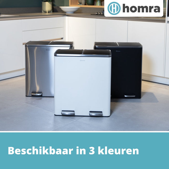 Homra QUICKX Duo Prullenbak - Afvalemmer Afvalscheiding 2 vakken – 60L