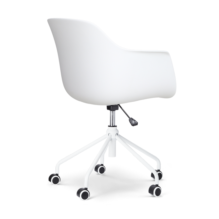 Nolon Nout-Liz Bureaustoel Wit - Beige Kussen - Wit Onderstel