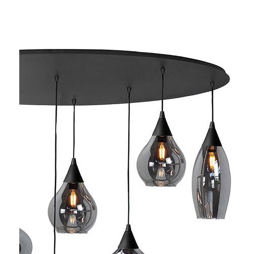 Highlight Hanglamp Cambio Black Smoke Ovaal 8 lichts L 100cm