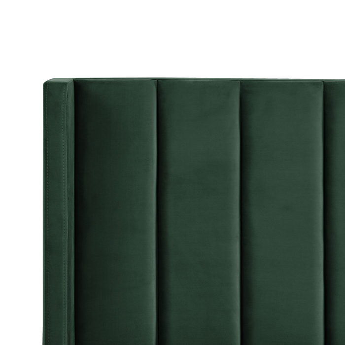 Beliani - VILLETTE - Tweepersoonsbed - Groen - 140 x 200 cm - Fluweel