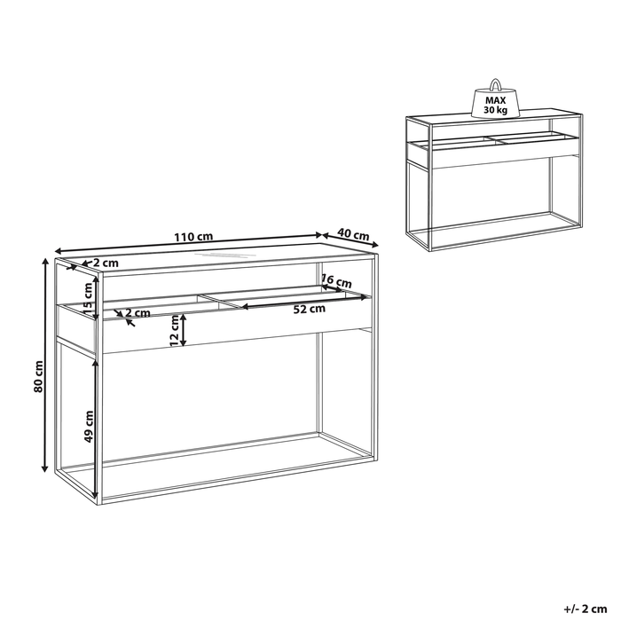 Beliani - WACO - Consoletafel - Zwart - Metaal
