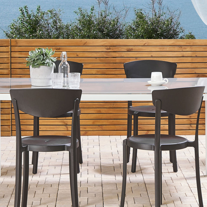 Beliani-VIESTE -Tuinstoel set van 4-Zwart-Synthetisch materiaal