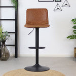 Bronx71 Industriële Barkruk Texas leer cognac 60 - 76 cm - draaibaar -