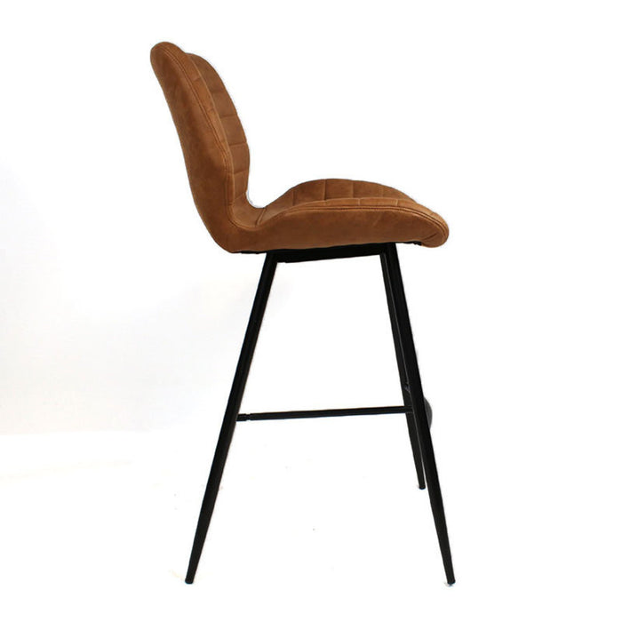 Bronx71 Industriële barkruk Morris cognac 71 cm - Barkrukken set van 2