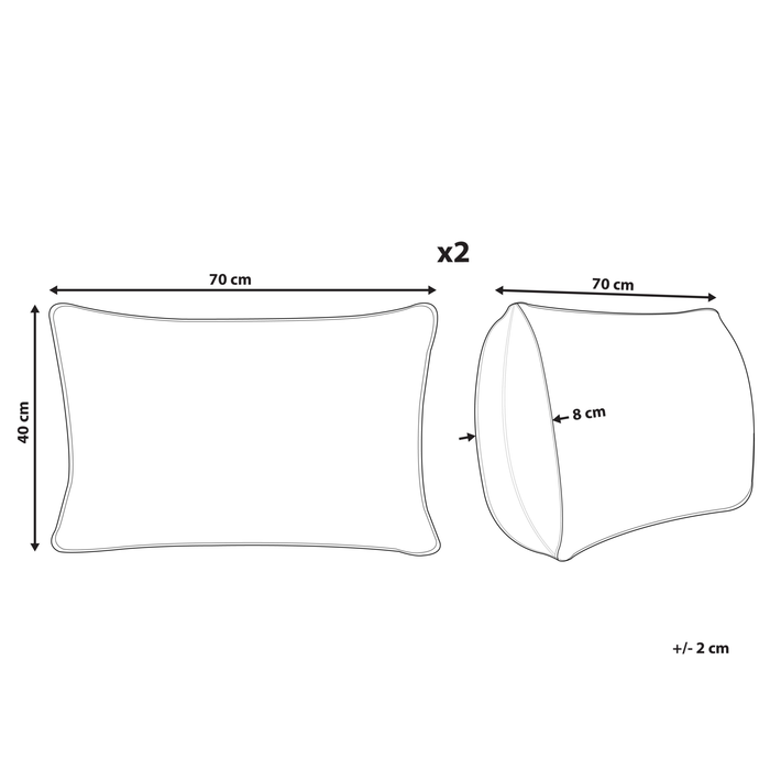 Beliani-KALAMOS -Tuinkussen set van 2-Groen-40 x 70 cm-Polyester