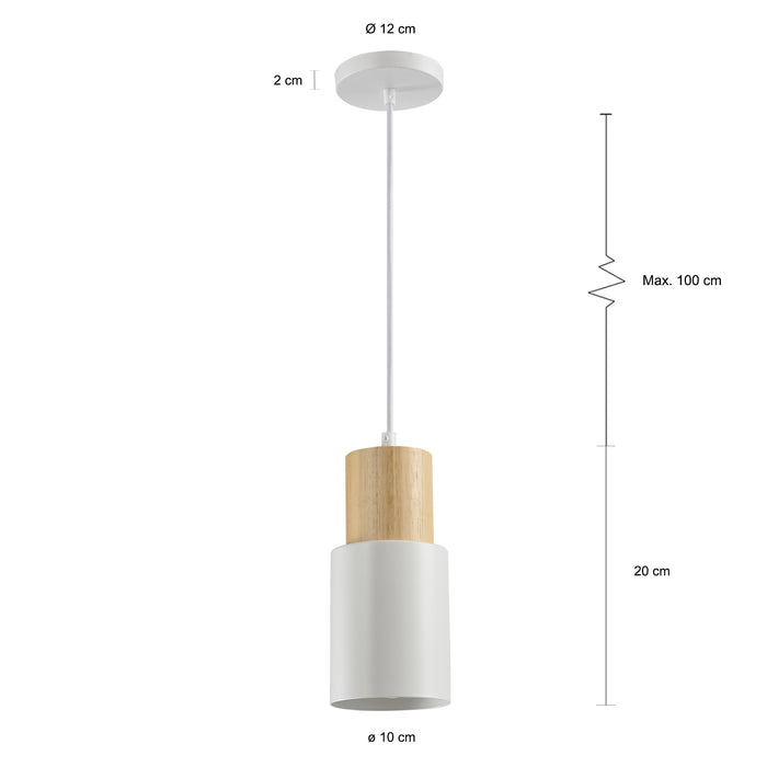 QUVIO Hanglamp koker vorm - QUV5053L-WHITE