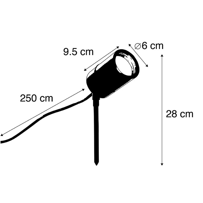 QAZQA Prikspot zwart verstelbaar IP44 - Solo
