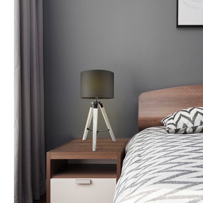 Home Sweet Home Lampenkap Canvas antraciet - B:25xD:25xH:19cm