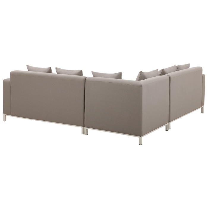 Beliani - BELIZE - Loungeset voor 5 - Beige - Polyester