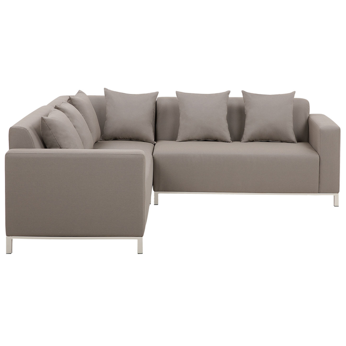 Beliani - BELIZE - Loungeset voor 5 - Beige - Polyester