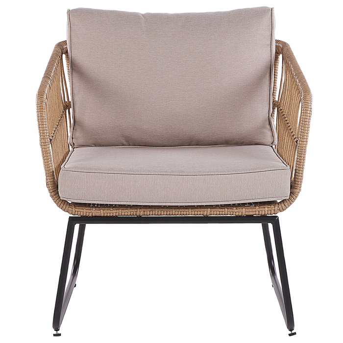 Beliani - RAVELLO - Loungeset voor 4 - Natuurlijk - PE rotan