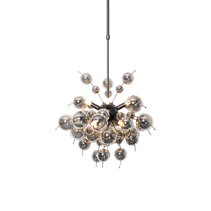 QAZQA Design hanglamp zwart met glas smoke 8-lichts - Explode