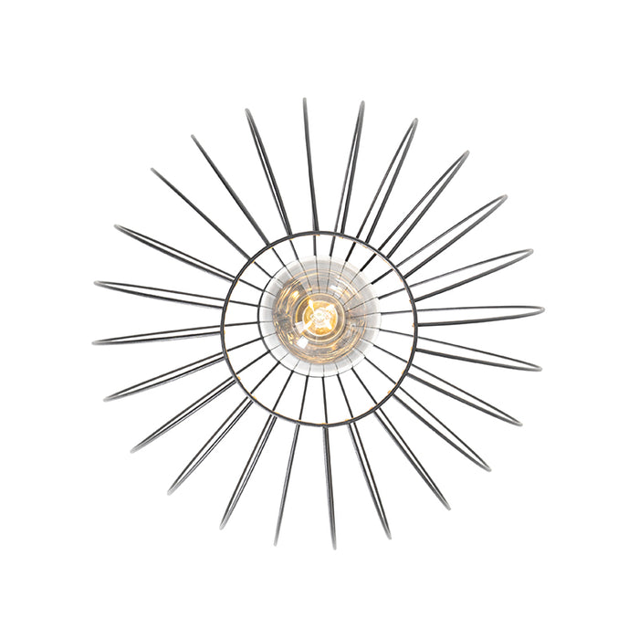 QAZQA Industriële plafonnière zwart - Margarita