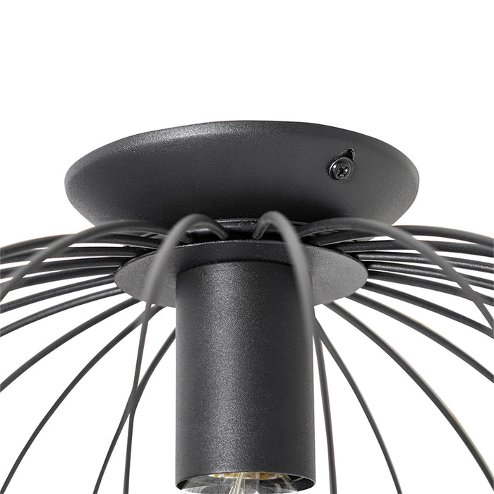 QAZQA Industriële plafonnière zwart - Margarita