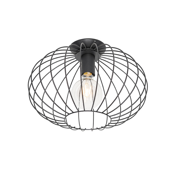 QAZQA Industriële plafonnière zwart - Margarita